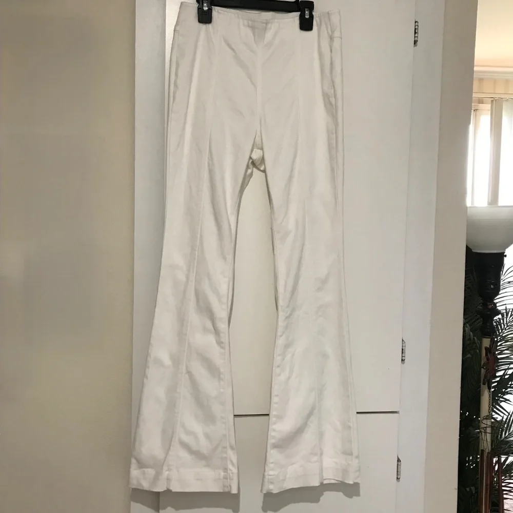 INC High-waisted Ivory Flared/bell bottom Stretch Jeans - Picture 1 of 7